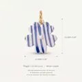 Exquisite blue and white striped enamel flower clover charm with copper base and dimensions - Pendant / Style 1 Blue Striped Flower
