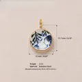 Hand-painted style fish pattern stainless steel pendant with gold plated rim for DIY jewelry - No. 2 Girl Pendant
