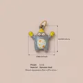 Detailed measurements of a whimsical grey monster enamel pendant in stainless steel - Pendant Only (Without Chain) (6.Monster Pendant) / 16x17mm / Gray