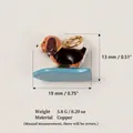 Beagle dog surfing charm pendant in copper with size and weight measurements - 10 Beagle