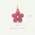 Pink enamel flower charm pendant with copper base and gold-tone ring, size 14.5mm x 16.5mm - Pendant / Style 8 Pink Flower