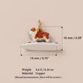 Detail of Bulldog surfing charm pendant with 10mm height and 19mm width measurements. - Bully