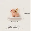 Detailed dimension view of a cute pink poodle charm with red sunglasses. - 5 Poodle