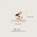 Detail view of surfing French Bulldog charm with 19.7mm x 11.4mm dimensions - Black and White French Bulldog