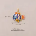 Stainless steel colorful enamel fish pendant diy jewelry accessory for necklace making - Pendant Only (Without Chain) (10.Fish Pendant) / 18x15mm / Colorful