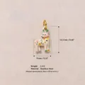 Cute floral pattern deer charm pendant in stainless steel showing size and weight specs - Pendant Only (Without Chain) (11.Deer Pendant) / 14.3x9mm / White