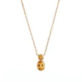 Gold bezel-set citrine double stone pendant necklace showing fine chain details and luster. - November Citrine (Gold)