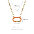 Collier chaîne trombone en acier avec pendentif mousqueton en émail orange détail - No 2 Chaîne Mousqueton Orange