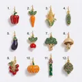 Handmade 14K gold plated zircon vegetable and fruit charms set for DIY jewelry making - Carrot Pendant (No.2) - Pendant Only (Without Chain)