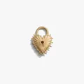 Elegant gold-plated heart-shaped padlock charm with radiant sunburst spikes for DIY jewelry - Heart Lock Pendant