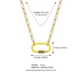 Pendentif mousqueton en émail jaune sur une chaîne trombone en acier inoxydable plaqué or. - No 5 Chaîne Mousqueton Jaune