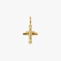 18K gold plated stainless steel airplane charm pendant for DIY jewelry making accessories - Airplane Pendant