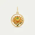 Exquisite detail view of a gold stainless steel chrysanthemum birth flower pendant charm - November Birth Flower Chrysanthemum Pendant Only (Without Chain)