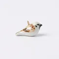 Elegante ciondolo a forma di uccello in ceramica dipinto a mano con anello dorato - 25 Ciondoli A Forma Di Uccellino