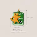 Macro view of stainless steel cat soccer pendant with detailed size and weight specs - Soccer Cat (No.5) / Orange/Multicolor