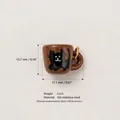316 stainless steel miniature cup pendant with cute black cat print for DIY jewelry making - No. 8 Lying Cat Cup Pendant