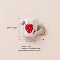 Cute miniature cup charm with strawberry print made of 316 stainless steel material - No. 9 Strawberry Cup Pendant