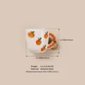 Cute miniature stainless steel cup pendant charm featuring a colorful orange fruit print design - No. 11 Orange Cup Pendant