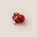 Pendente a forma di volpe rossa dipinto a mano in acciaio inox, accessorio moda - 34 Volpe Addormentata (stesso Stile Del 12)