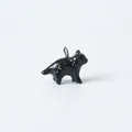 Ciondolo a forma di volpe in acciaio inossidabile nero con motivi di luna e stelle - 35 Ciondolo Gatto Nero