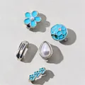 Élégante collection de breloques en émail bleu ciel et perles pour vos sandales - 9 Pendentif Perle Goutte d'Eau