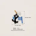 Stainless steel cat volleyball charm pendant with 18k gold plating - Pendant Only (Without Chain) Style 9 Volleyball Cat