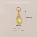Vue détaillée d'un pendentif en cristal jaune avec spécification de longueur 20,9 mm - Pendentif Jaune Pâle
