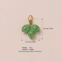 Groene vrucht hanger in koper met glanzend emaille voor het maken van DIY sieraden - Papaja Hanger / Groen (Nr. 1)
