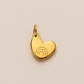 Close-up of a golden stainless steel heart-shaped pendant with rainbow engraved details - Rainbow Pattern Heart Pendant