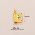 Ciondolo a forma di libro giallo in rame per la creazione di gioielli fai-da-te - Pendente Libro Giallo