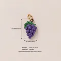 Gedetailleerde paarse druiven hanger met afmetingen en gewicht voor DIY sieraden - Druif Hanger / Paars (Nr. 2)
