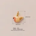 Simpatico ciondolo a forma di uccello in acciaio inossidabile, 14x8 mm per gioielli - Pendente Uccello Giallo