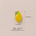 Geel citroenfruit bedeltje van koper met emaille coating en afmetingen - Citroen Hanger / Geel (Nr.3)
