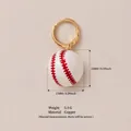 Détail d'une boucle d'oreille de baseball en cuivre de 15 mm avec spécifications - Style Baseball (MTPK253419Z) / 15mm / Or