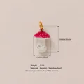 Ciondolo a fungo in smalto rosso in acciaio inossidabile con specifica di 14 mm - Pendente Fungo Rosso
