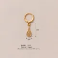 Vergoldeter Tennis-Racket-Anhänger-Ohrring aus Kupfer für Damen, 1,2 g - Schläger-Stil (MTPK253419Z) / 15x6MM / Gold