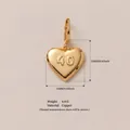 Polierter goldener Herzanhänger mit geprägter Nummer 40, 16 mm Größe, Kupfermaterial. - Nummer 40 Herz Anhänger (MTPK253419Z) / 16mm / Gold