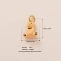 Ciondolo carino a forma di orso in rame, dimensioni 13x16mm con specifiche peso - Pendente Orso in Spaccata
