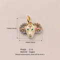 Ciondolo segno zodiacale Ariete dipinto a mano in rame per creazione di gioielli - Ariete / 14x11mm