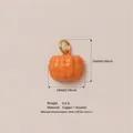 Ciondolo a forma di zucca in smalto arancione con anello dorato, accessorio in rame - Pendente Zucca Arancione
