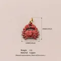 Ciondolo granchio rosso in smalto e rame per gioielli fai da te segno Cancro, 14mm - Cancro / 14x14mm