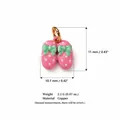 Dainty pink slipper charm with green bows and white dots, copper material jewelry pendant - Pink Slipper Charm