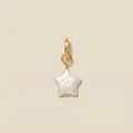 Detail view of a star-shaped pearl pendant with a minimalist gold-plated hoop bail - Pendant Only (Without Chain) (Star) / Gold