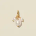 Exquisite detail of a gold-plated jewelry pendant featuring a cluster of three white pearls - Pendant Only (Without Chain) (Round Artificial Pearl) / Gold