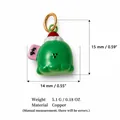 Detail view of a green character charm with dimensions, weight, and copper material specs. - Grass Cake-8 Pendant Only