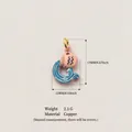 Cute Aquarius zodiac charm pendant in pink and blue enamel finish for DIY jewelry making - Aquarius / 17x11mm
