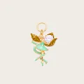 Detailed close-up of a fairy ballerina pendant featuring green enamel and a clear gemstone - Green Dancer Pendant