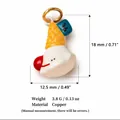 Detailed dimensions for cute copper pendant with 18mm height and 3.8g weight - Strawberry Ice Cream-6 Pendant Only