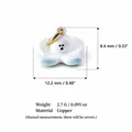 Close-up view showing precise dimensions and material of a cute copper bun charm for jewelry - Cream Cake-7 Pendant Only