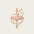 Dettaglio di un pendente ballerina rosa con perle per collane eleganti fai-da-te. - Ciondolo Ballerina Rosa